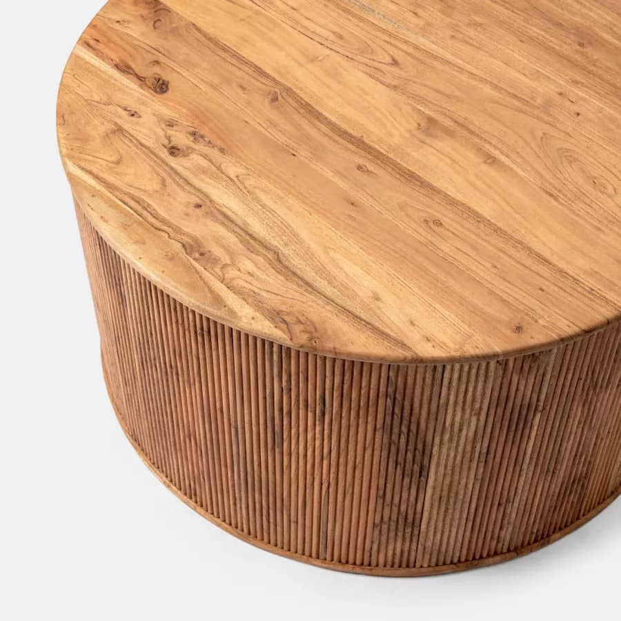 Tavolino rotondo 85 cm in legno di acacia - Freia Acacia