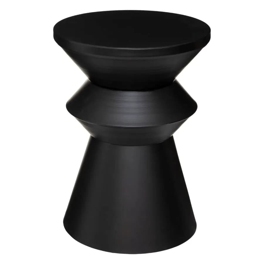 Tavolino totem rotondo 36 cm in metallo nero - Sloanne