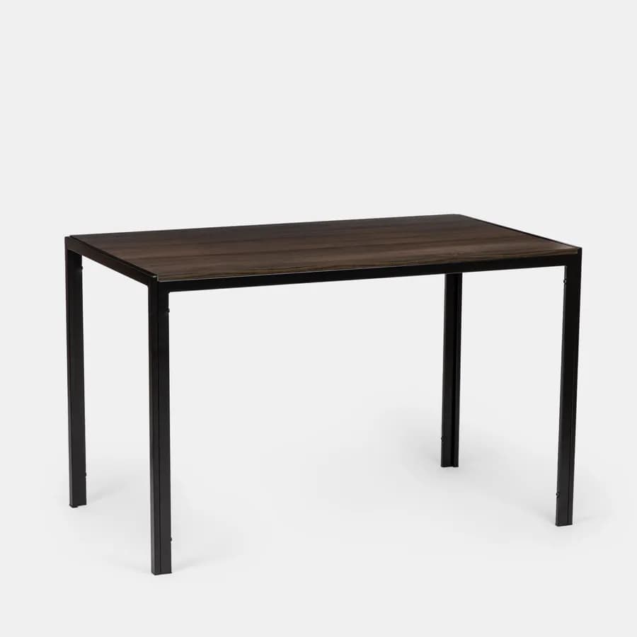 Tavolo da pranzo 120x70 cm con top rovere scuro e gambe in metallo - Veredo