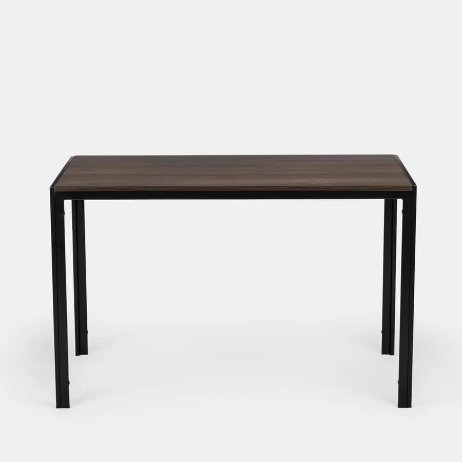 Tavolo da pranzo 120x70 cm con top rovere scuro e gambe in metallo - Veredo
