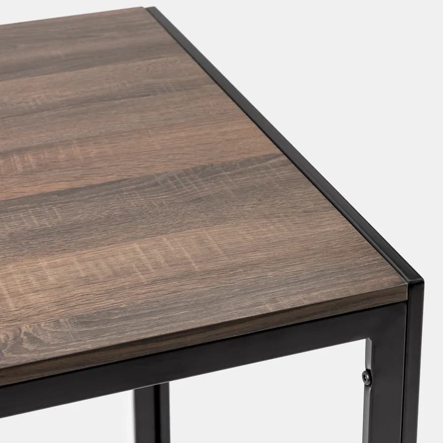 Tavolo da pranzo 120x70 cm con top rovere scuro e gambe in metallo - Veredo
