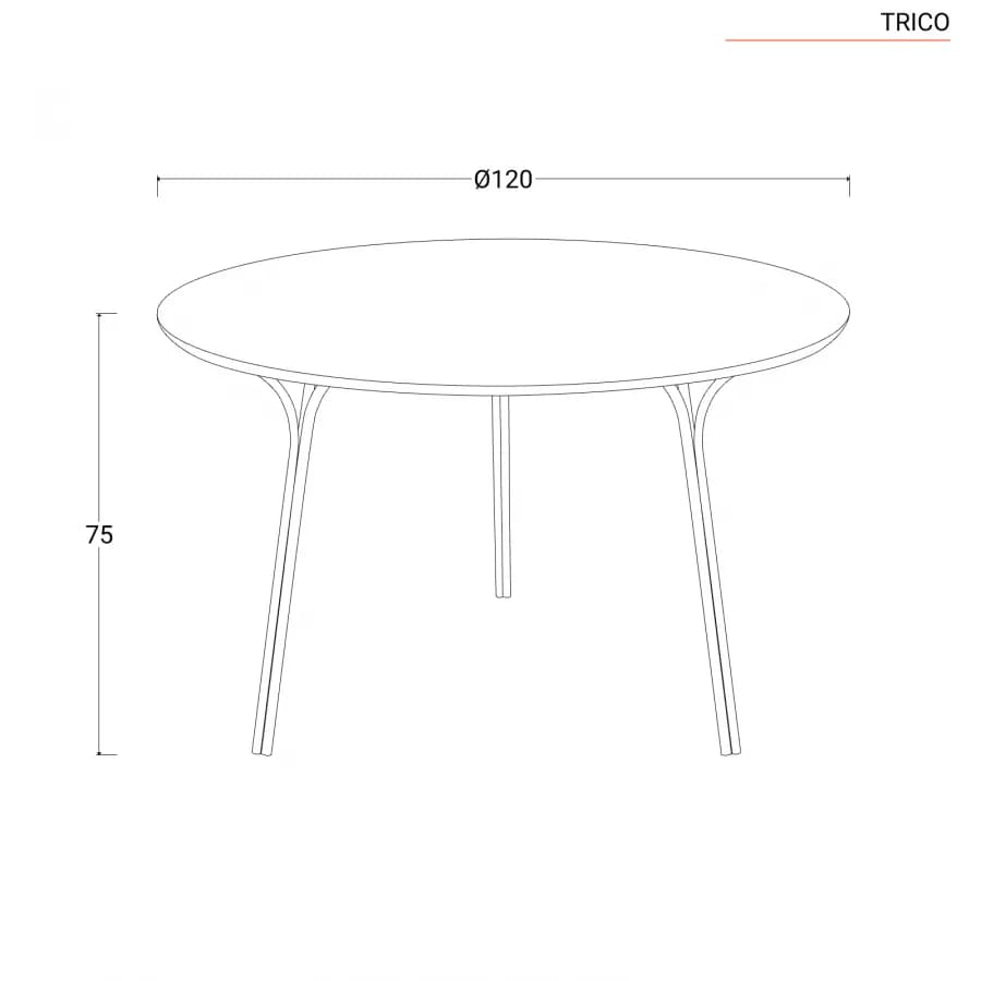 Tavolo da pranzo rotondo 120 cm effetto rovere e gambe in metallo nero - Trico