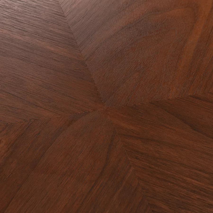 Tavolo da pranzo rotondo 120 cm effetto rovere e gambe in metallo nero - Trico