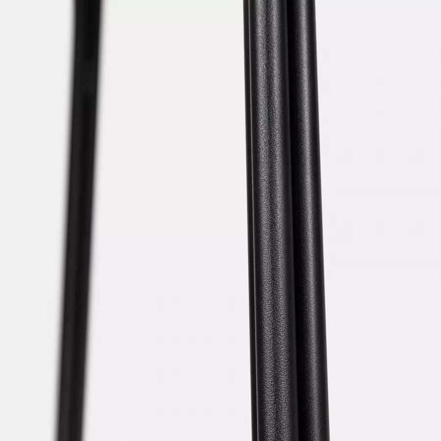 Tavolo da pranzo rotondo 120 cm effetto rovere e gambe in metallo nero - Trico