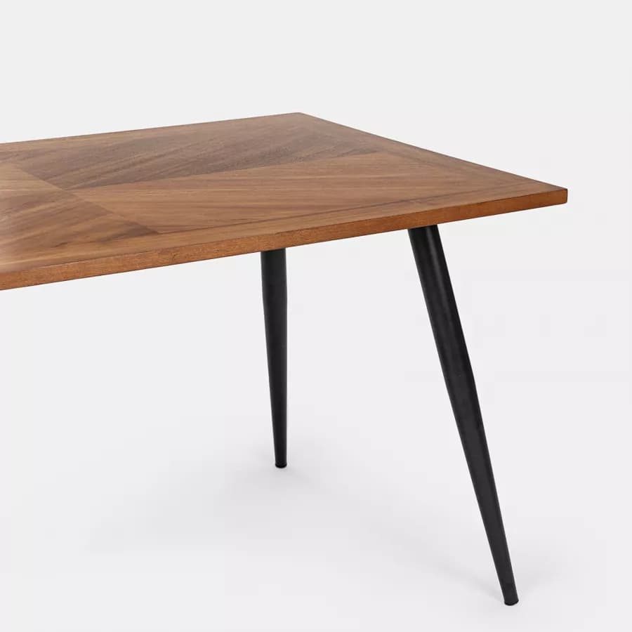 Tavolo 140x80 cm in legno rovere con gambe nere - Faison