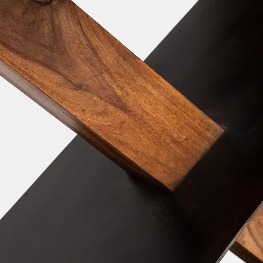 Tavolo 175x90 cm in legno sheesham e metallo nero - Freia Sheesham