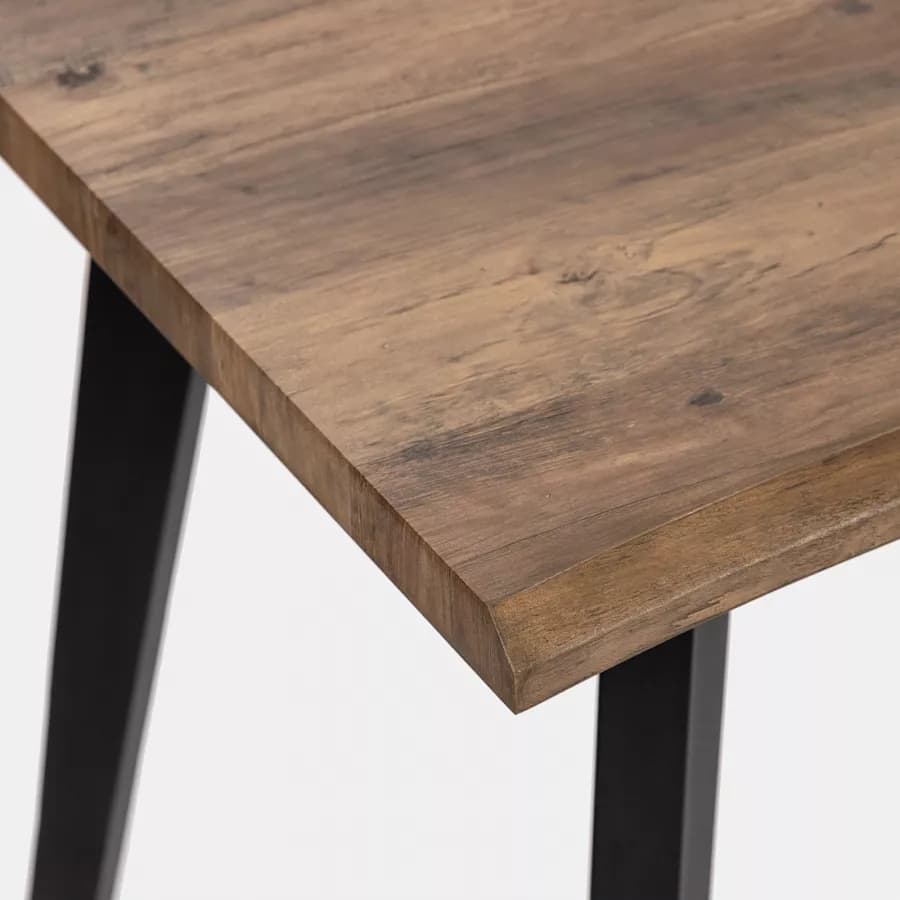 Tavolo 180x90 cm con piano in legno e gambe nere - Dillon