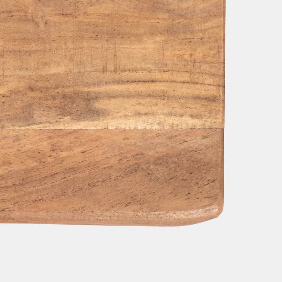 Tavolo 180x90 cm piano in legno di acacia 55mm e gambe a croce in metallo nero - Freia Acacia