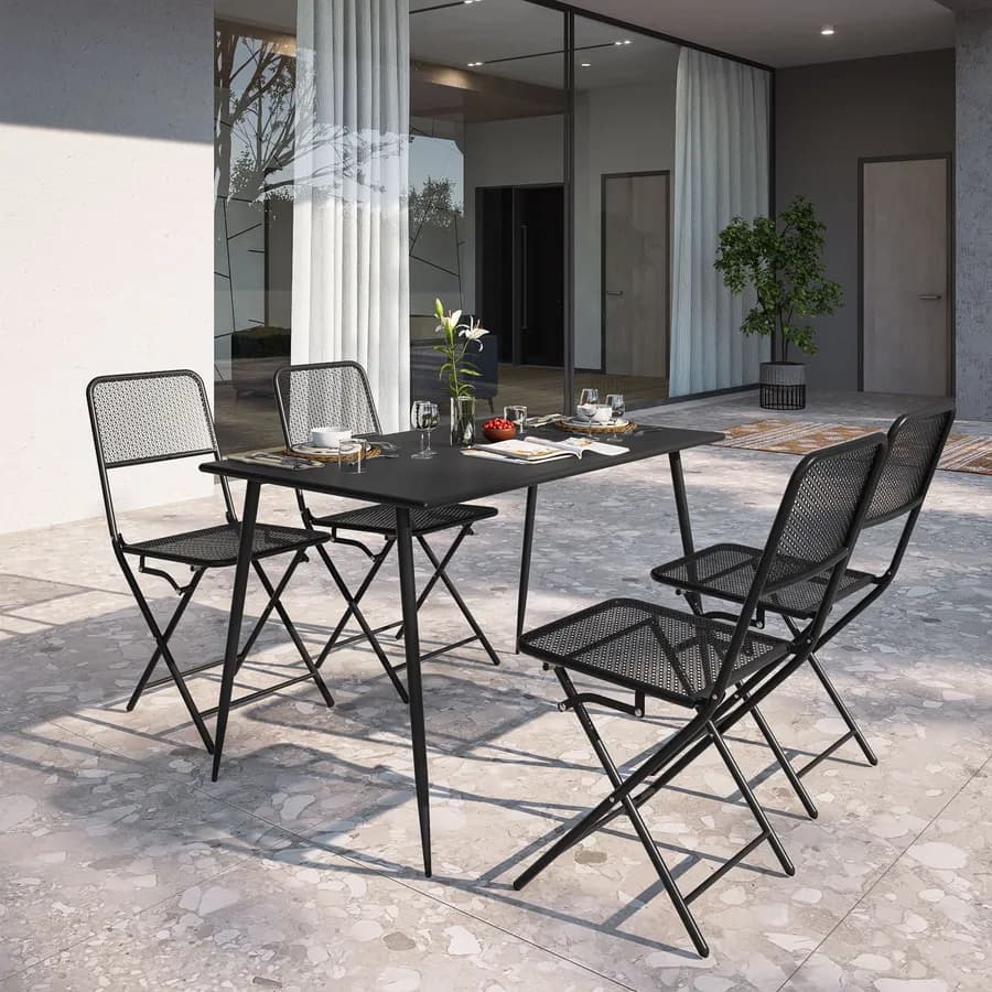 Tavolo da esterno 120x70 cm in acciaio nero - Faber
