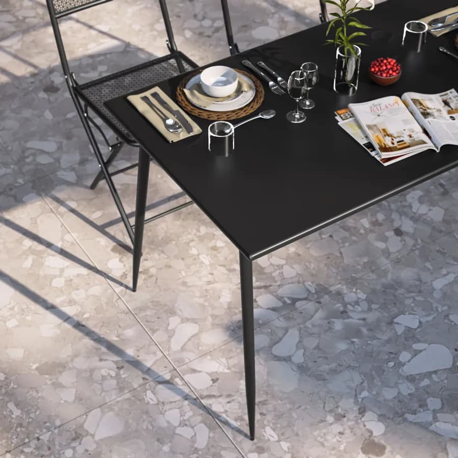 Tavolo da esterno 120x70 cm in acciaio nero - Faber