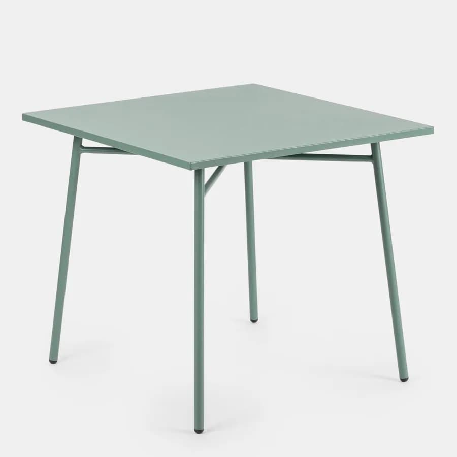 Tavolo da giardino 80x80 cm in acciaio verde marino - Faber