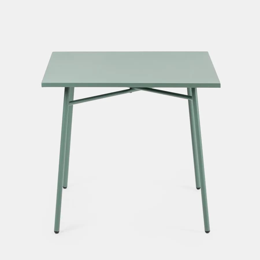 Tavolo da giardino 80x80 cm in acciaio verde marino - Faber