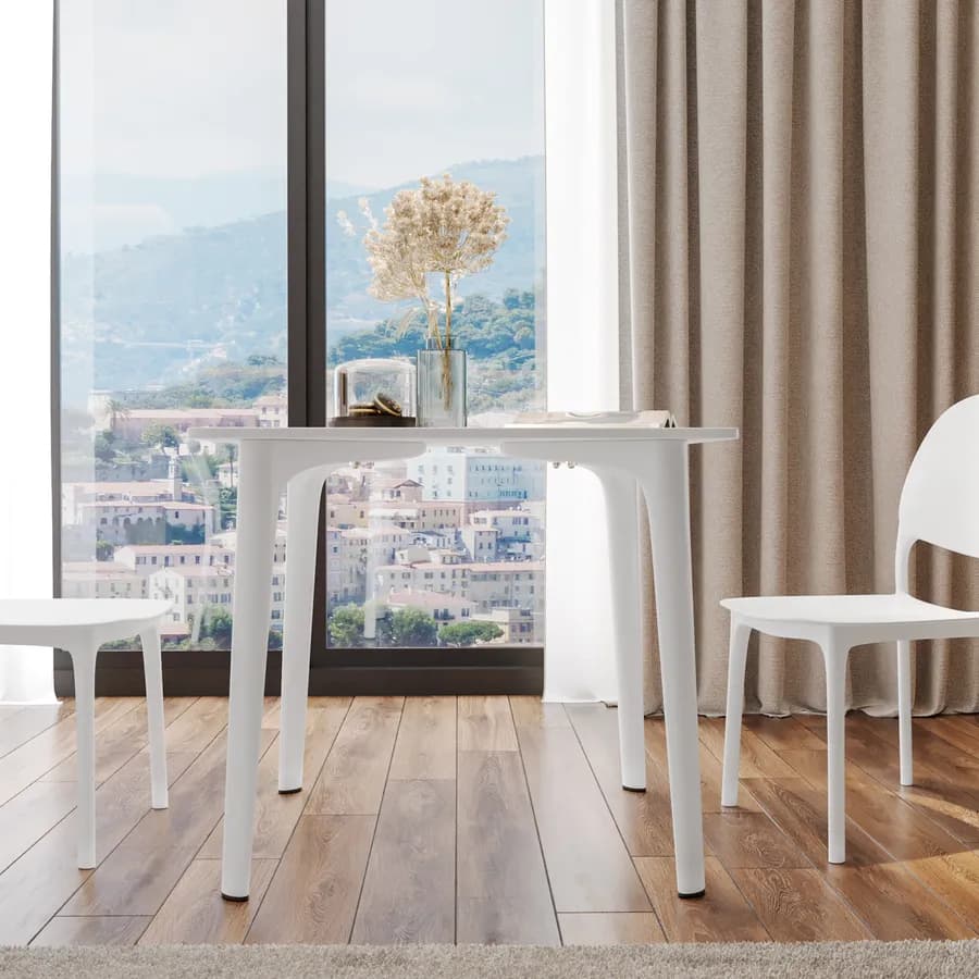 Tavolo 80x80 cm in polipropilene bianco - Qalis