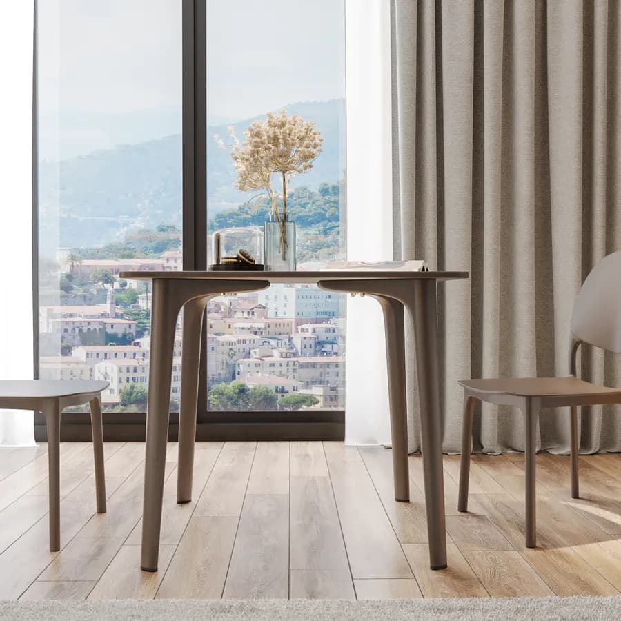 Tavolo 80x80 cm in polipropilene cacao - Qalis
