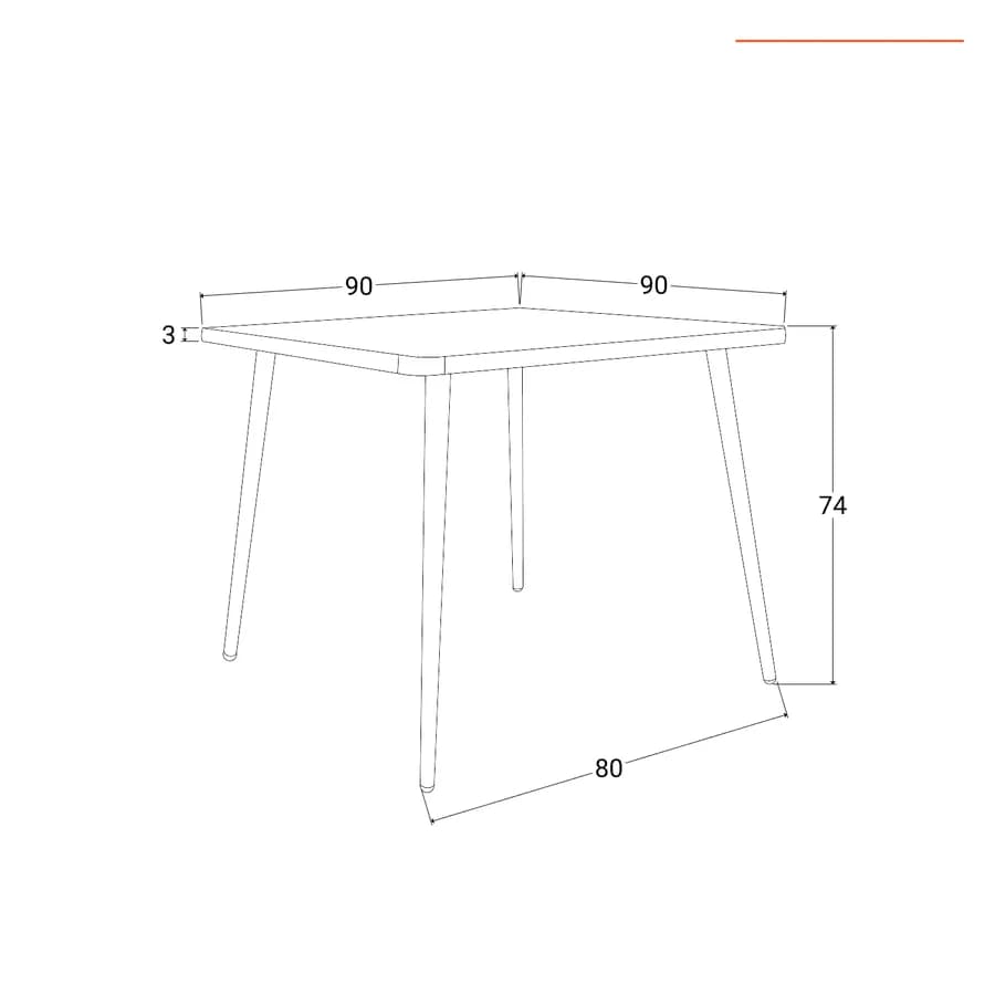 Tavolo da giardino 90x90 cm in acciaio ecrù - Rodriguez