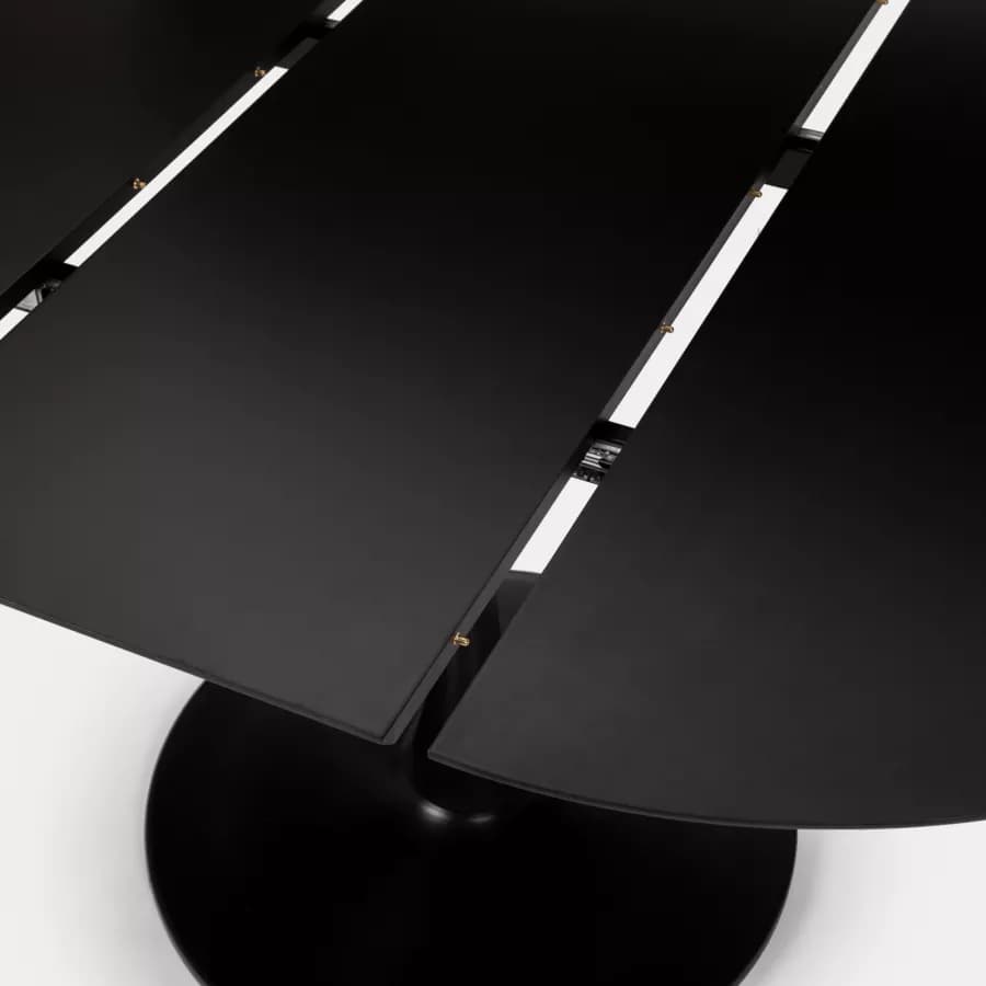 Tavolo allungabile 100-140x100 cm in legno nero - Tulipano