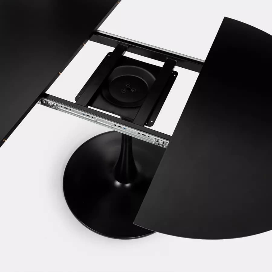 Tavolo allungabile 100-140x100 cm in legno nero - Tulipano