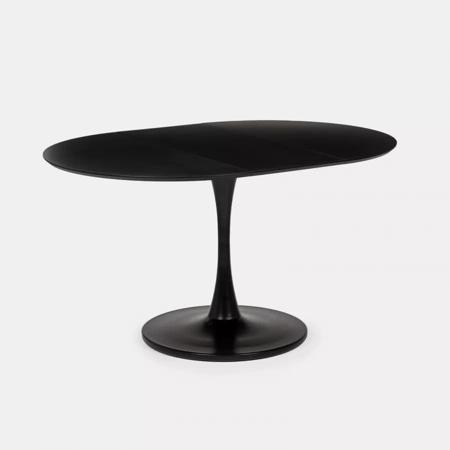 Tavolo allungabile 100-140x100 cm in legno nero - Tulipano