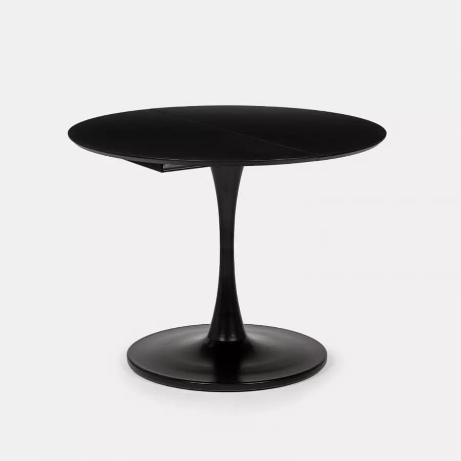 Tavolo allungabile 100-140x100 cm in legno nero - Tulipano