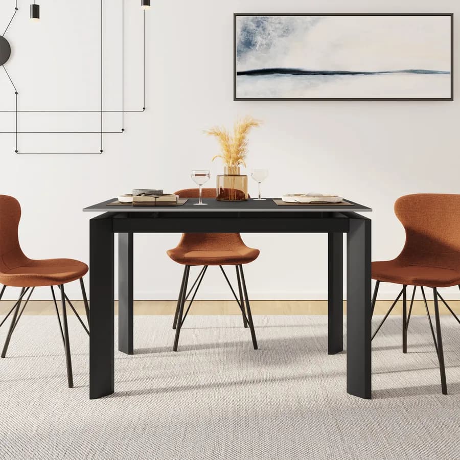 Tavolo allungabile 120-170x80 cm in ceramica antracite - Dorito