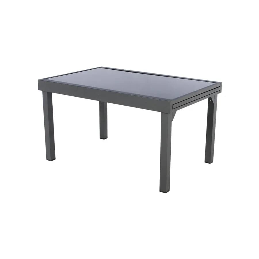 Tavolo allungabile 135/270x90 cm top in vetro e struttura in alluminio grafite - Pozar