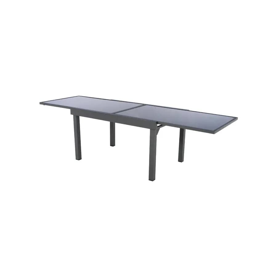 Tavolo allungabile 135/270x90 cm top in vetro e struttura in alluminio grafite - Pozar
