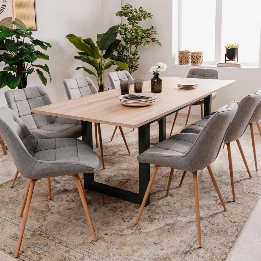 Tavolo allungabile 160-200x90 cm top effetto rovere con gambe in legno antracite - Carson
