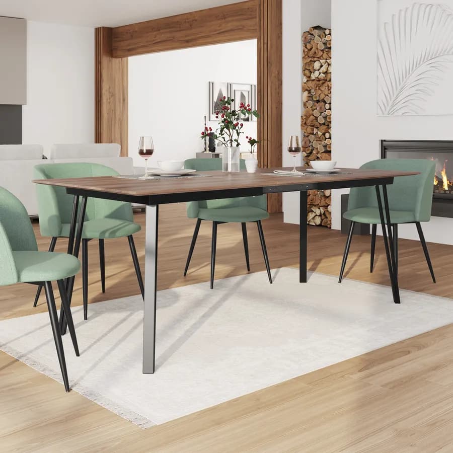 Tavolo allungabile 160-200x90 cm in effetto rovere quercia e gambe in metallo nero - Manty