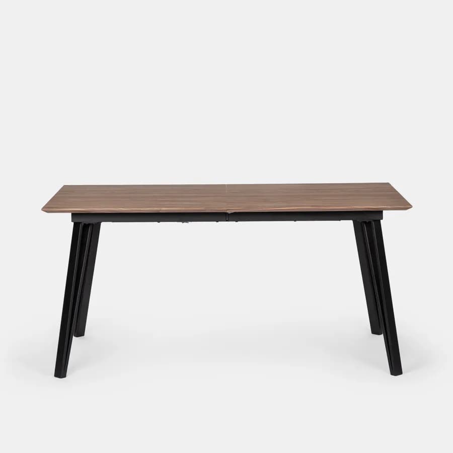 Tavolo allungabile 160-200x90 cm in effetto rovere quercia e gambe in metallo nero - Manty
