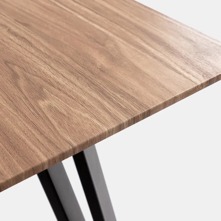 Tavolo allungabile 160-200x90 cm in effetto rovere quercia e gambe in metallo nero - Manty