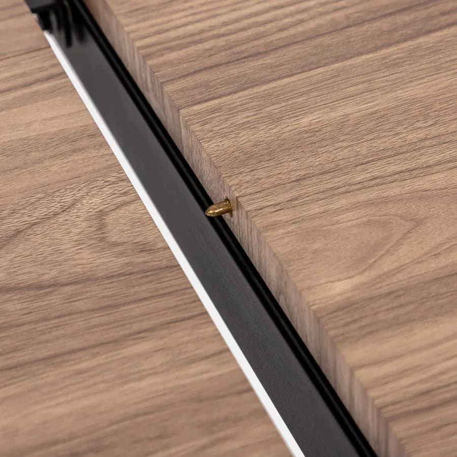 Tavolo allungabile 160-200x90 cm in effetto rovere quercia e gambe in metallo nero - Manty