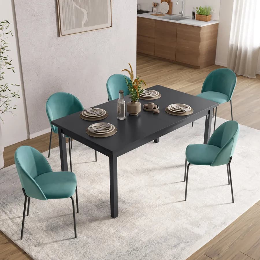 Tavolo allungabile 160-215x90 cm in legno antracite - Salem