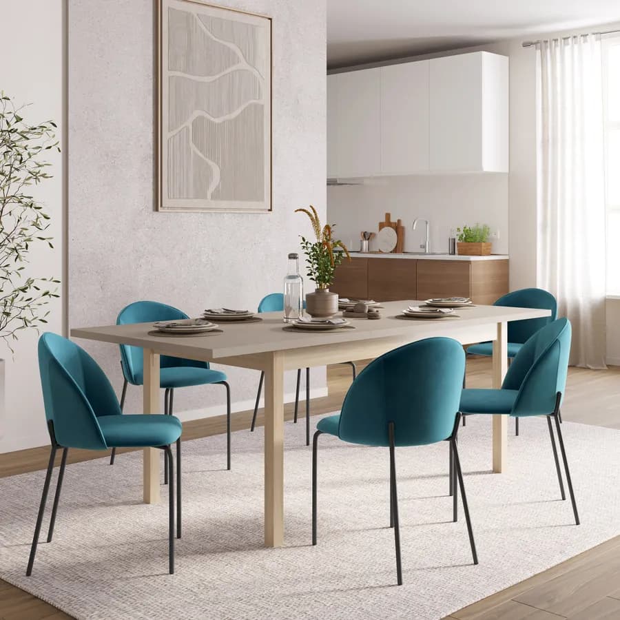 Tavolo allungabile 160-215x90 cm in legno rovere con top tortora - Salem