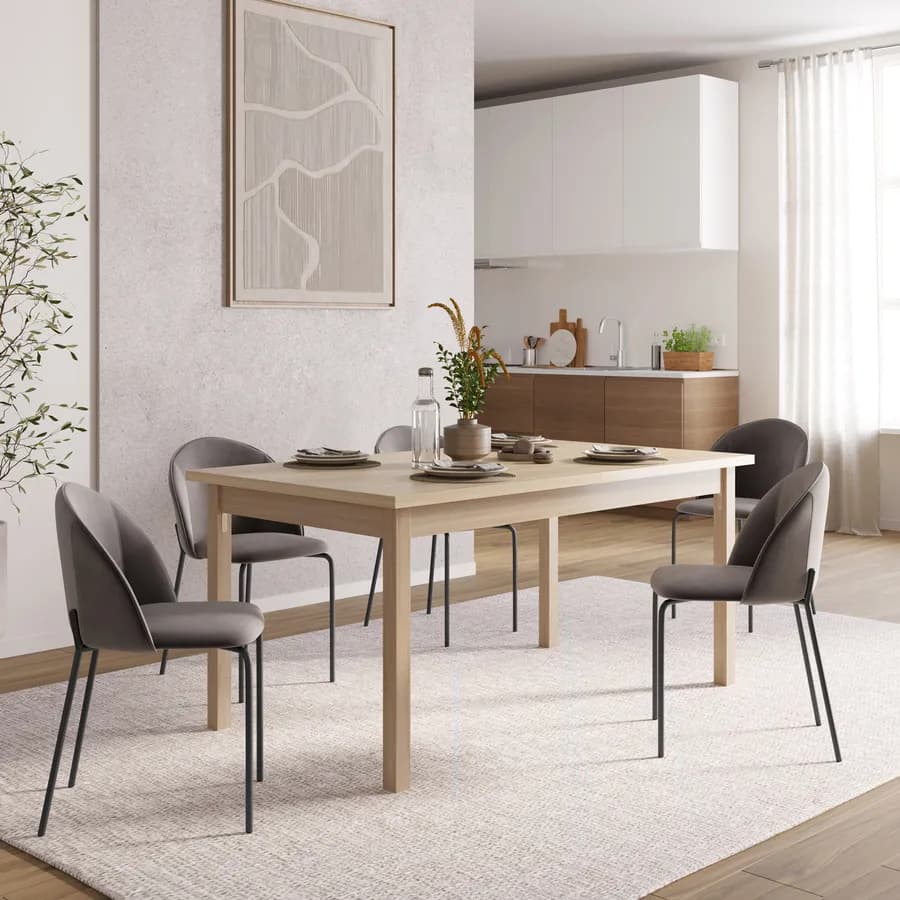 Tavolo allungabile 160-215x90 cm in legno rovere - Salem