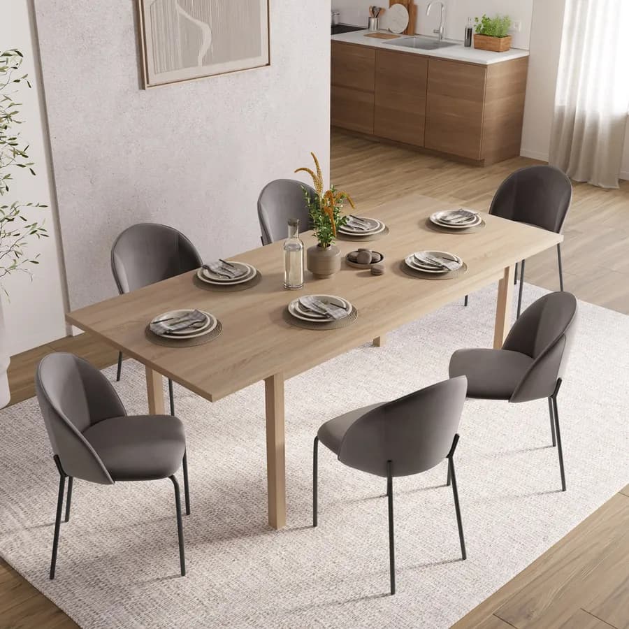 Tavolo allungabile 160-215x90 cm in legno rovere - Salem
