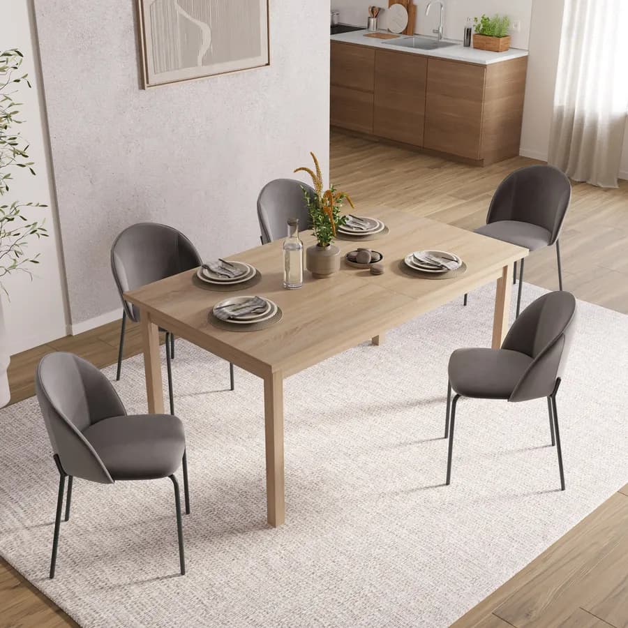 Tavolo allungabile 160-215x90 cm in legno rovere - Salem