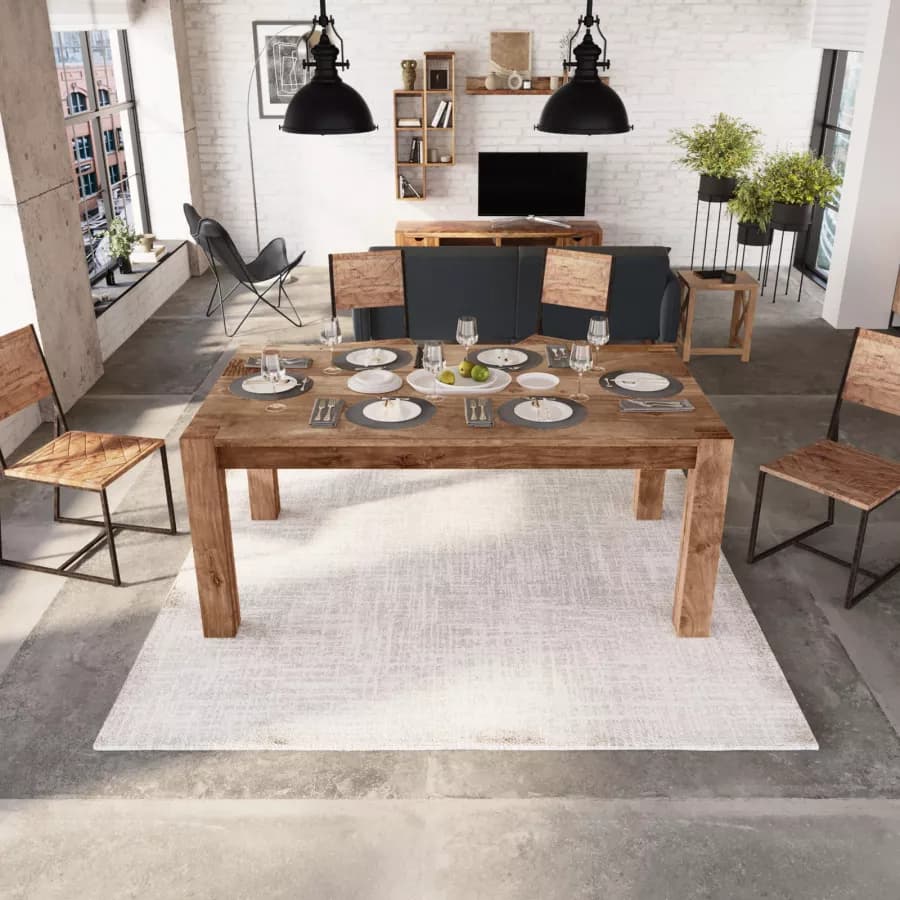 Tavolo allungabile 180-280x100 cm in legno sheesham - Freia Sheesham