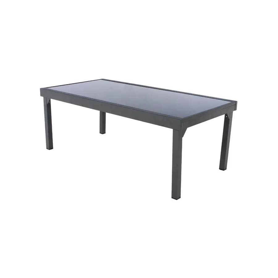 Tavolo allungabile 200/320x100 cm top in vetro e struttura in alluminio grafite - Pozar