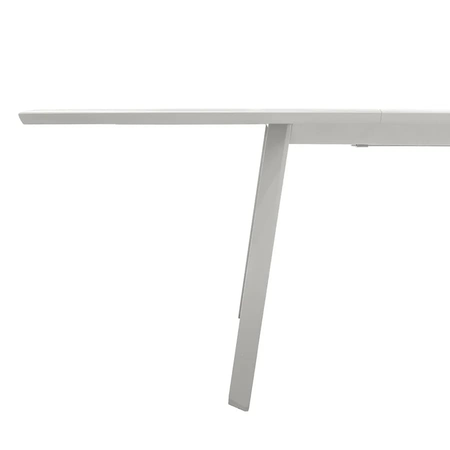 Tavolo allungabile 220/314x100 cm in alluminio bianco con top effetto legno - Coby