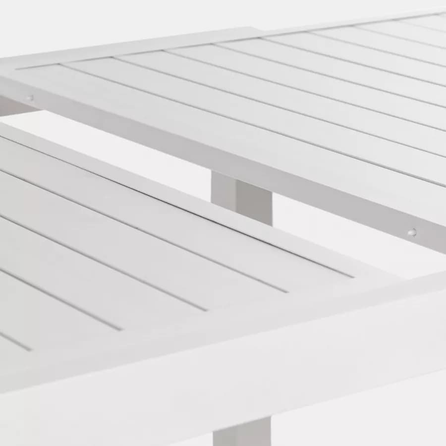 Tavolo da pranzo allungabile 200/300x100 cm in alluminio bianco - Carioca