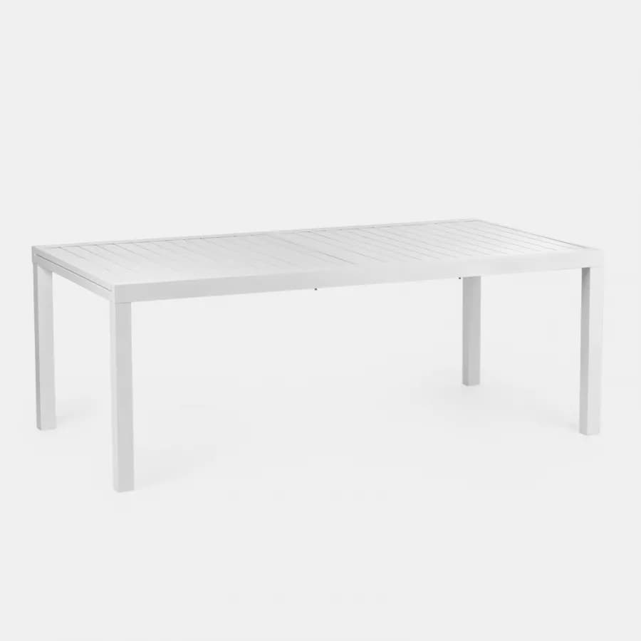 Tavolo da pranzo allungabile 200/300x100 cm in alluminio bianco - Carioca