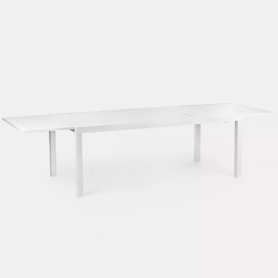 Tavolo da pranzo allungabile 200/300x100 cm in alluminio bianco - Carioca