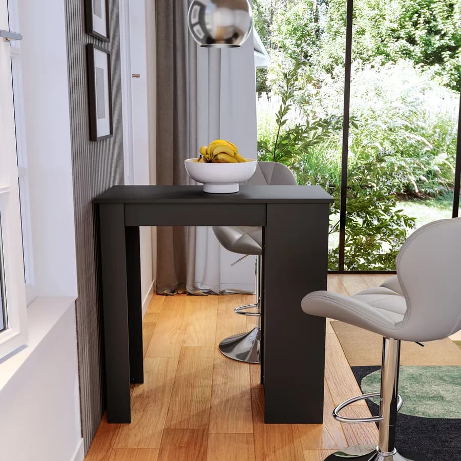 Penisola cucina 117x54 cm in legno antracite con vani laterali - Sizar