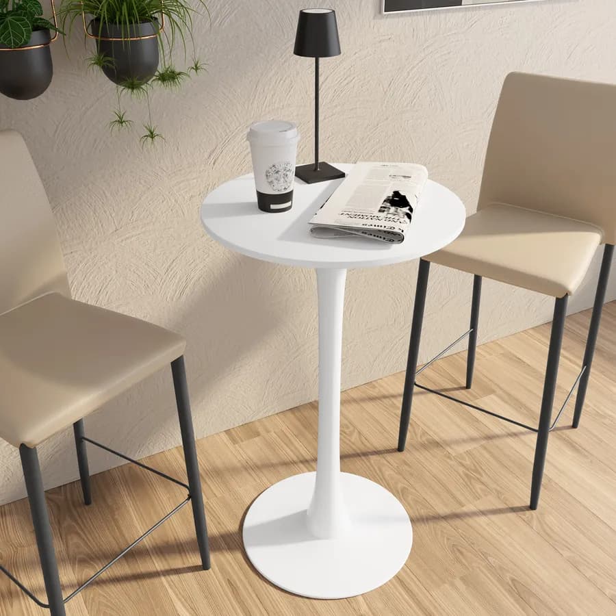 Tavolo alto rotondo 60 cm bianco - Tulipano Plus