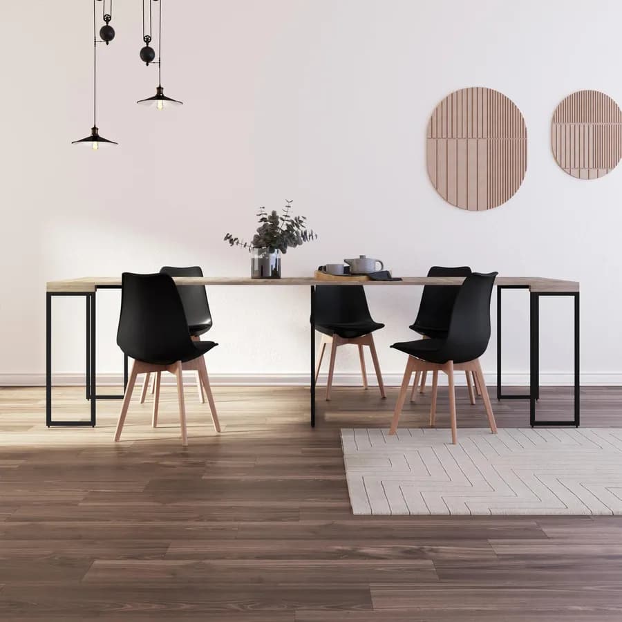 Tavolo consolle allungabile 50-275x90 cm in legno e metallo - Breeze