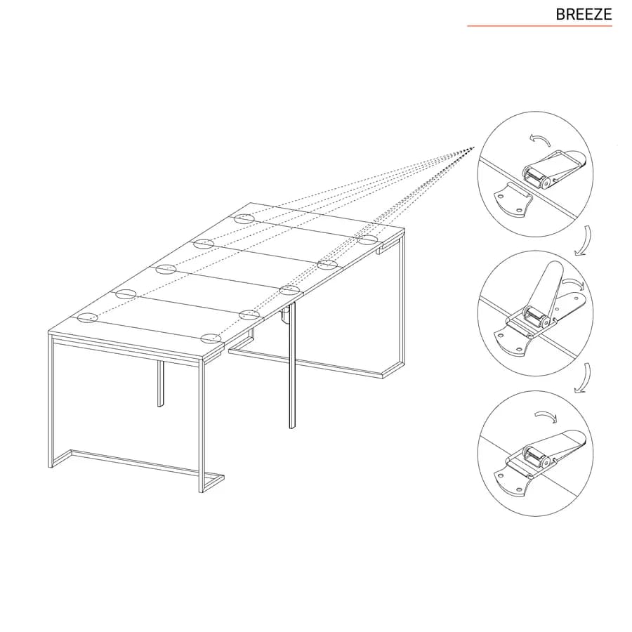 Tavolo consolle allungabile 50-185x90 cm in metallo e legno - Breeze