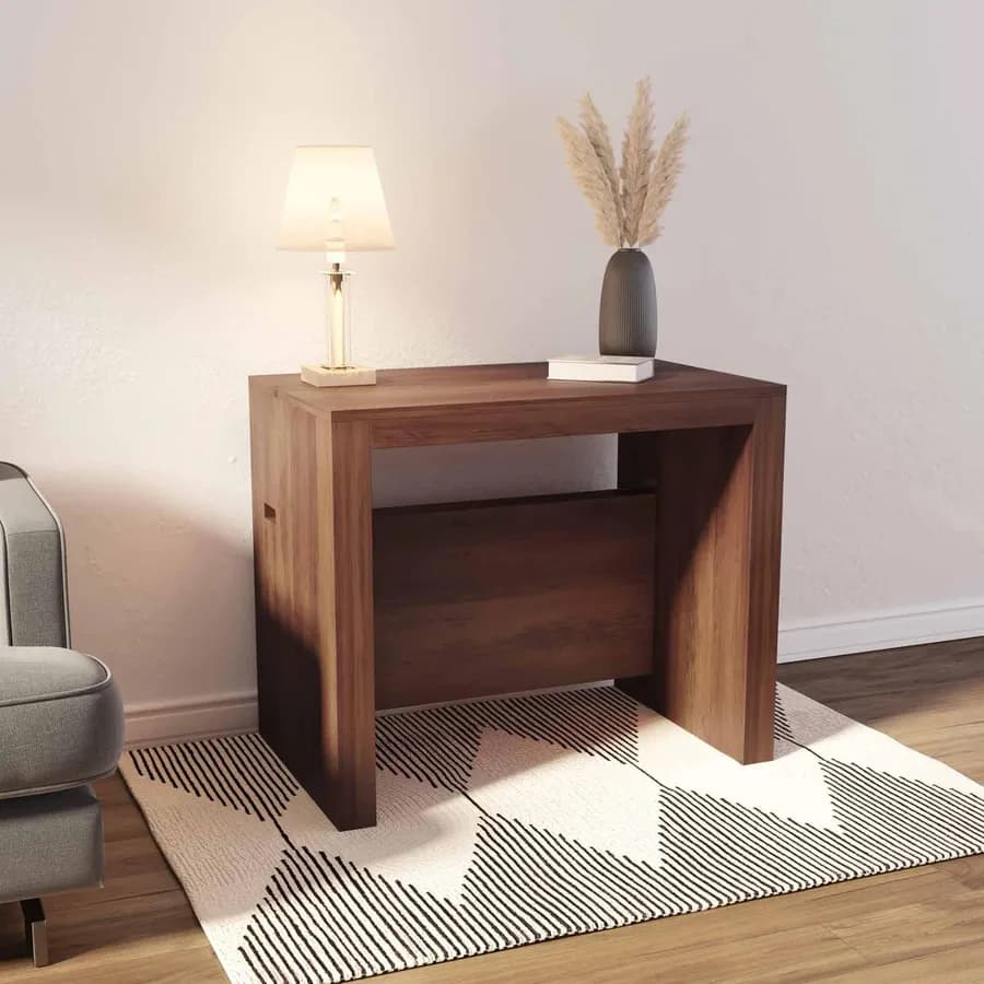 Tavolo consolle allungabile salvaspazio 55-215x90 cm legno scuro - City