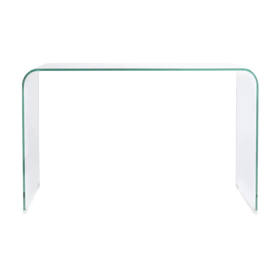 Consolle 125x40 cm in vetro trasparente curvato - City