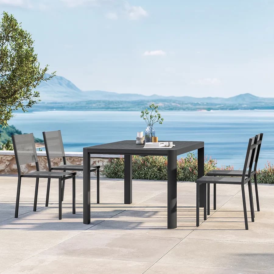 Tavolo da esterno allungabile 100/150x150 cm in alluminio antracite - Carioca