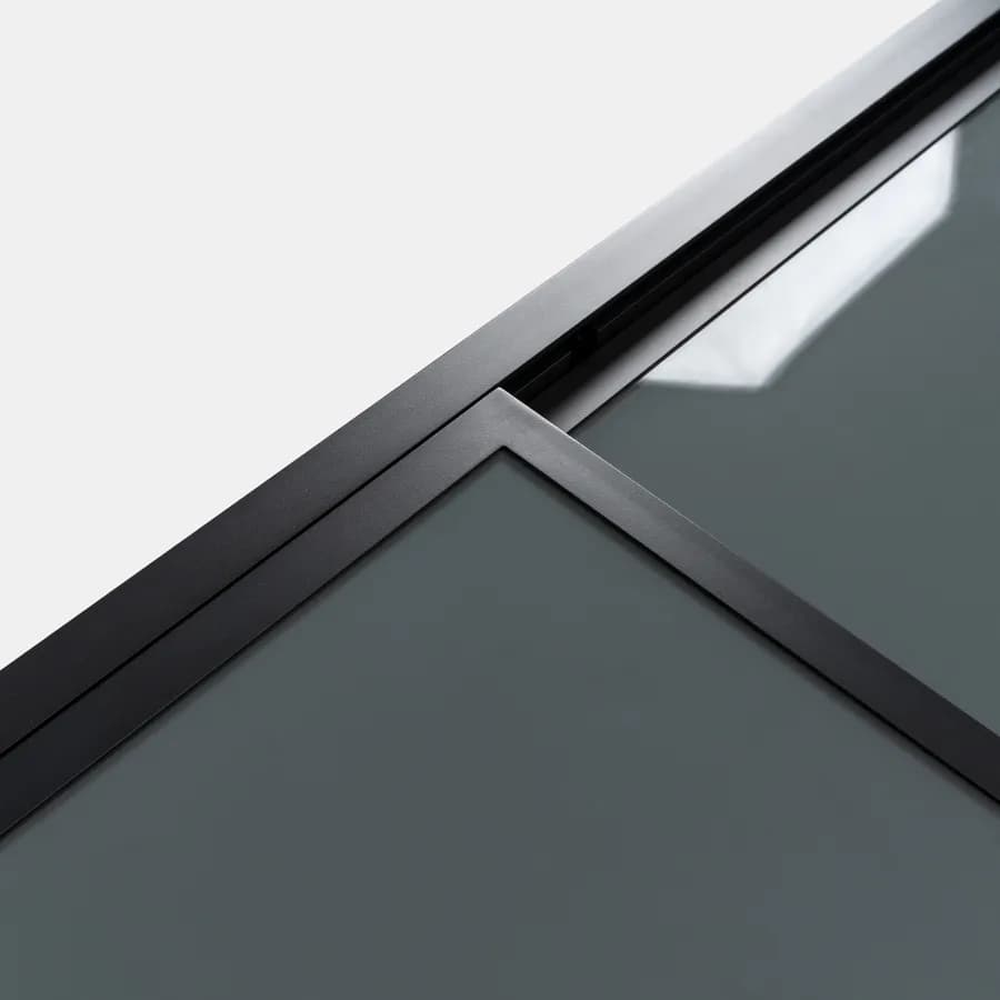 Tavolo da esterno allungabile 135/270x90 cm in alluminio antracite con top in vetro - Carioca